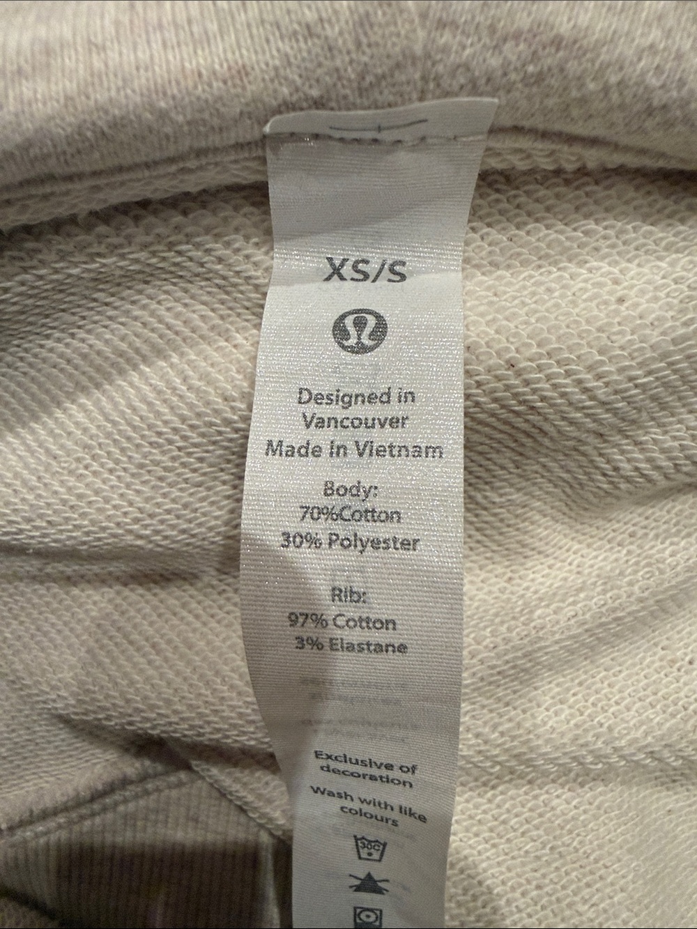 lululemon athletica light beige/cream pullover with hood - Picture 2 of 2